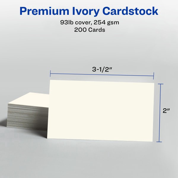 slide 5 of 8, Avery Inkjet Two-Sided Printable Clean Edge Business Cards - Ivory, 200 ct