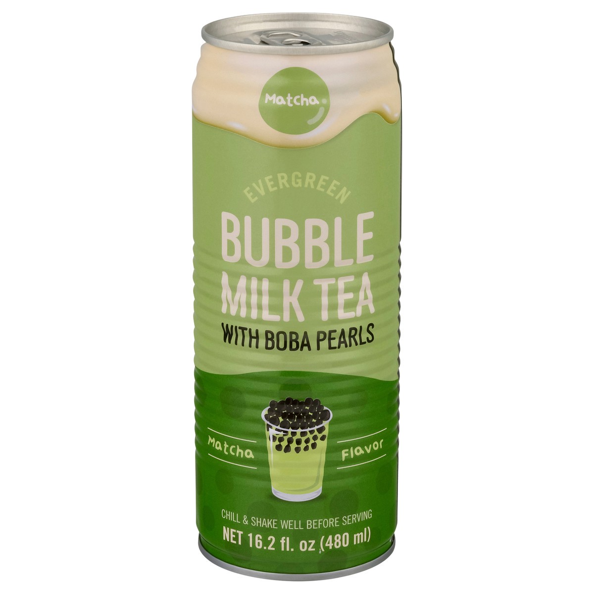 slide 13 of 13, Evergreen Matcha Flavor Bubble Milk Tea with Boba Pearls 16.2 fl oz, 16.2 fl oz