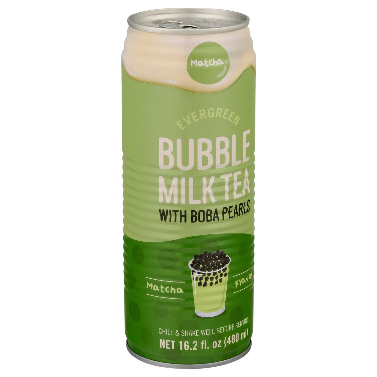 slide 2 of 13, Evergreen Matcha Flavor Bubble Milk Tea with Boba Pearls 16.2 fl oz, 16.2 fl oz