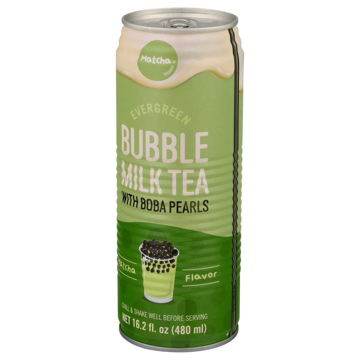 slide 12 of 13, Evergreen Matcha Flavor Bubble Milk Tea with Boba Pearls 16.2 fl oz, 16.2 fl oz