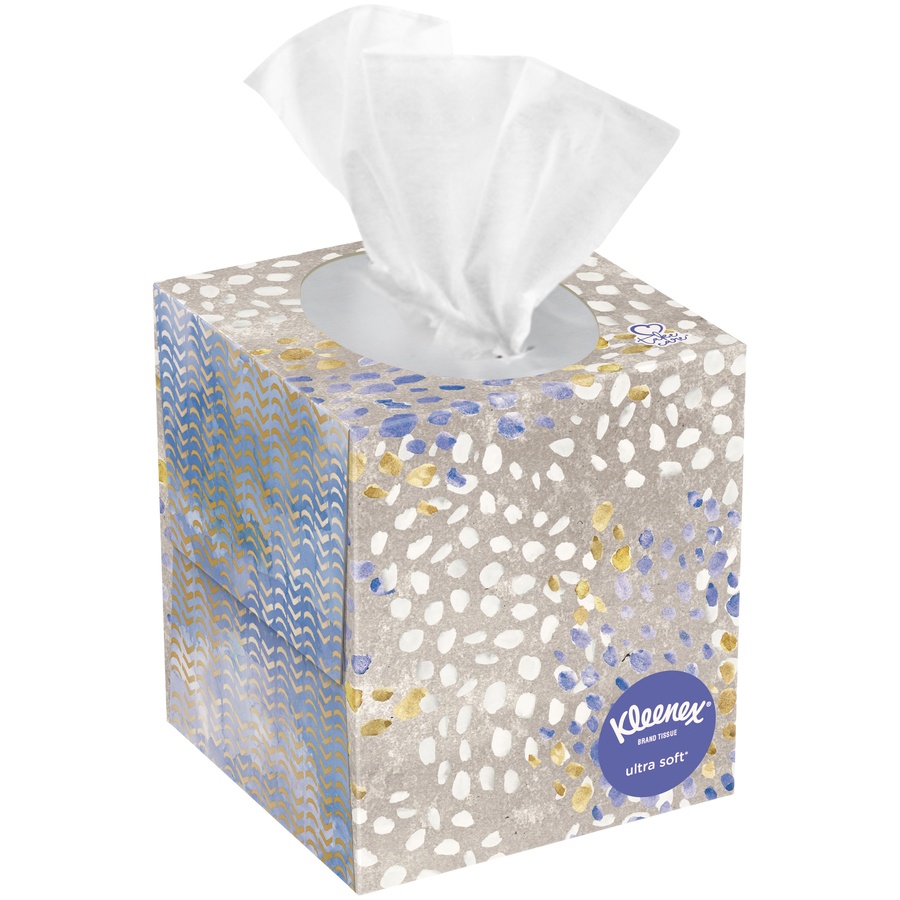 slide 1 of 1, Kleenex Ultra Soft 3-Ply White Facial Tissues, 50 ct