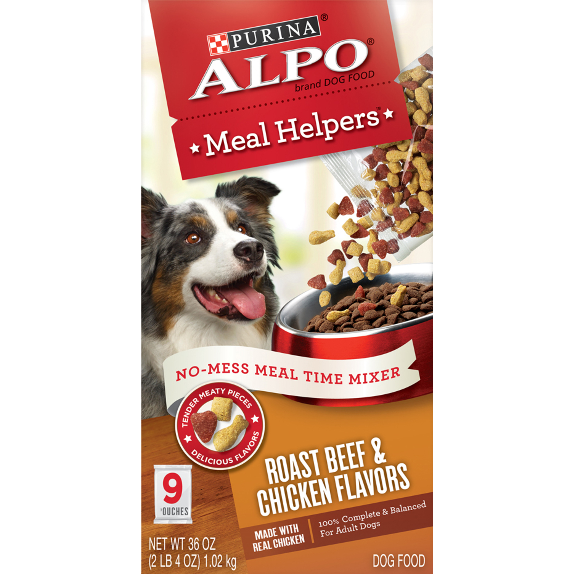 slide 1 of 2, Purina Alpo Meal Helpers Roast Beef & Chicken Flavors Dog Food, 2.25 lb