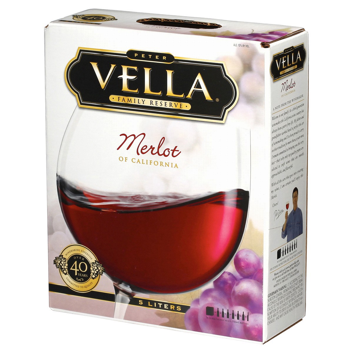 slide 6 of 7, Peter Vella Merlot Wine, 5 liter