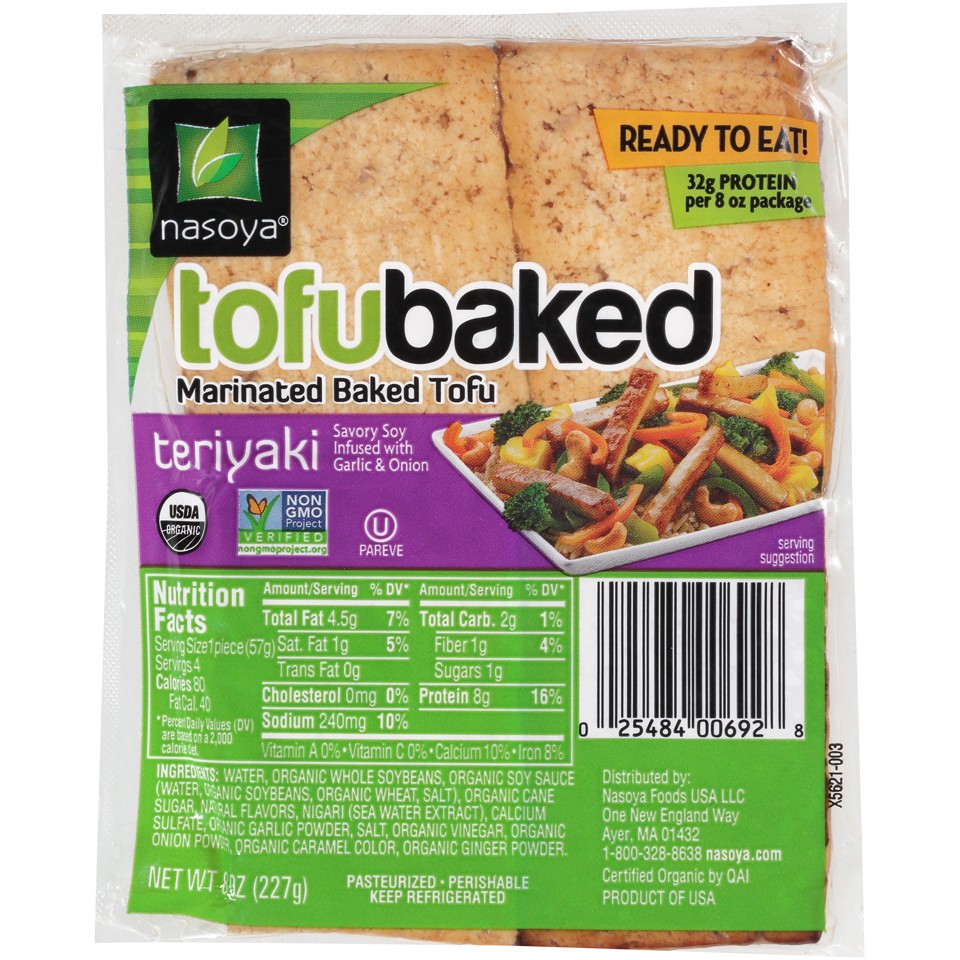 slide 1 of 6, Nasoya TofuBaked Teriyaki Marinated Baked Tofu, 8 oz