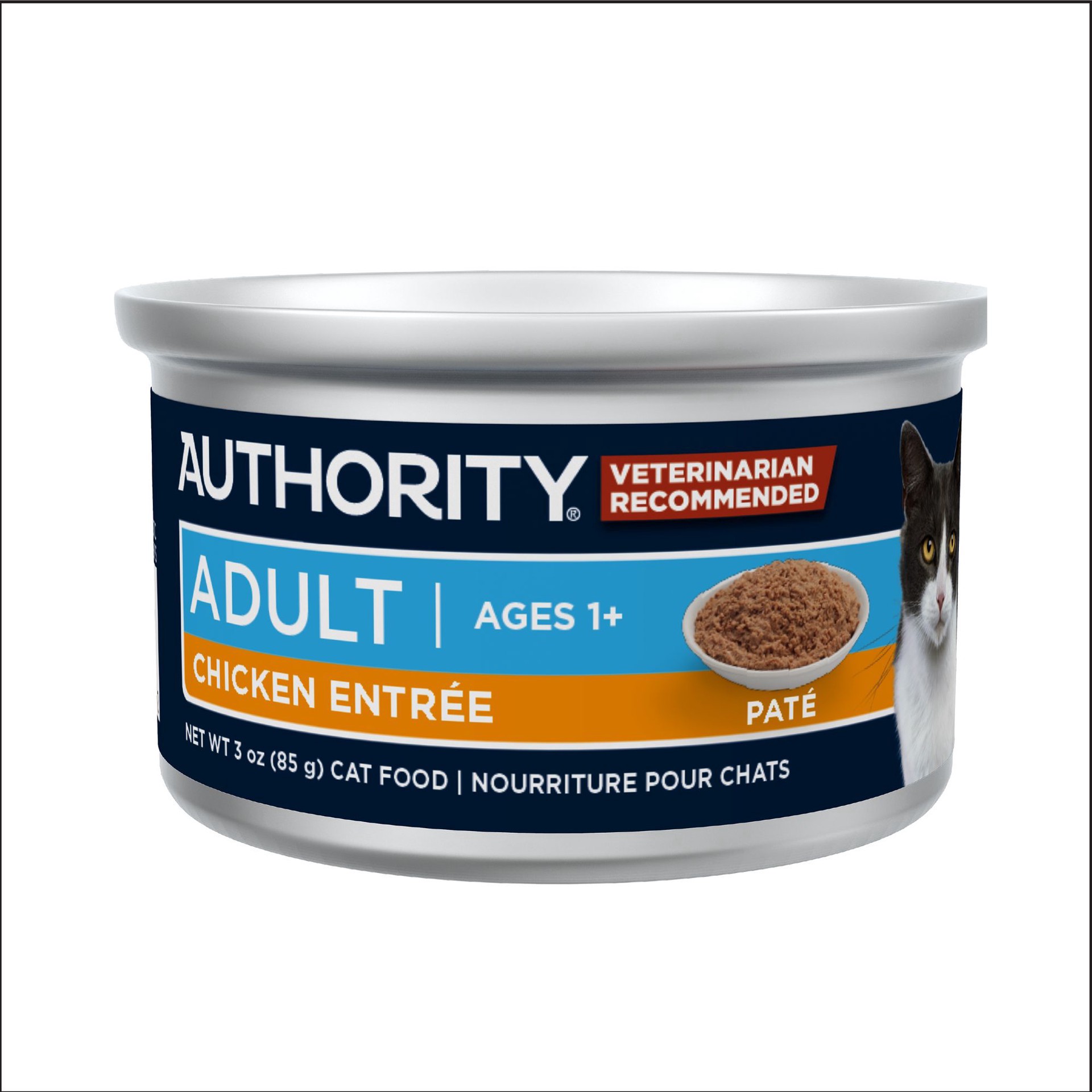 slide 1 of 1, Authority Cat - Adult, Wet Food, Pate, Chicken, 3 Oz, 3 oz