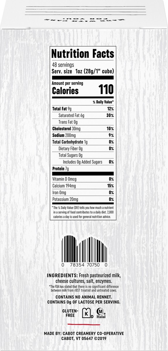 slide 2 of 3, 6/3Lb Seriously Sharp White Cheddar Cut, 3 lb