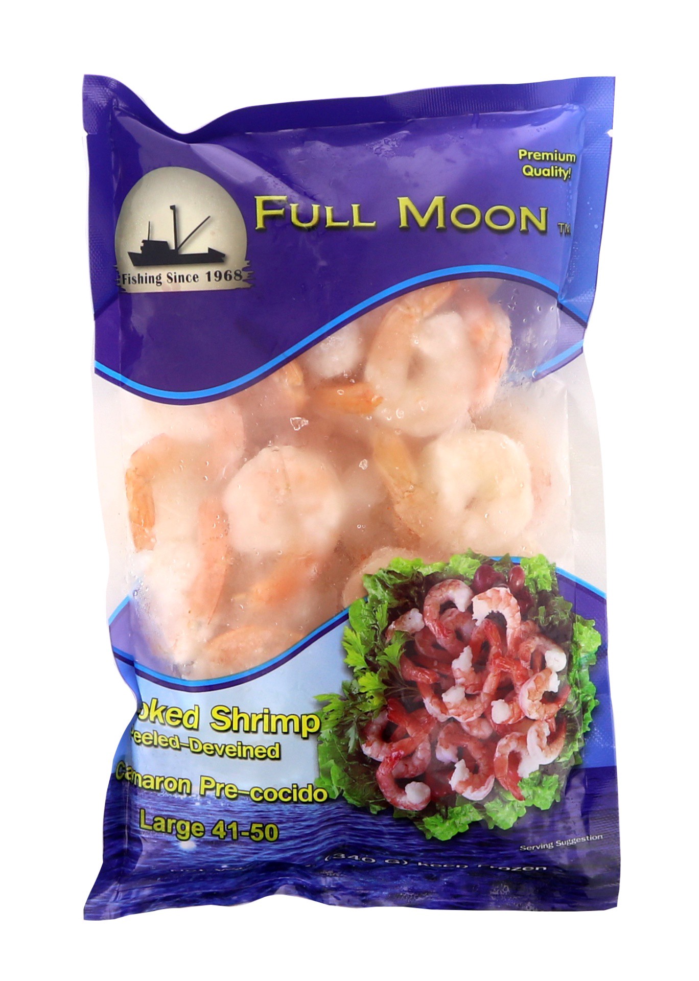 slide 1 of 1, Full Moon Large 41-50 Peeled-Deveined Cooked Shrimp, 12 oz