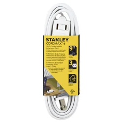 Stanley CordMax Outlet Indoor Extension Cord White 9 Feet