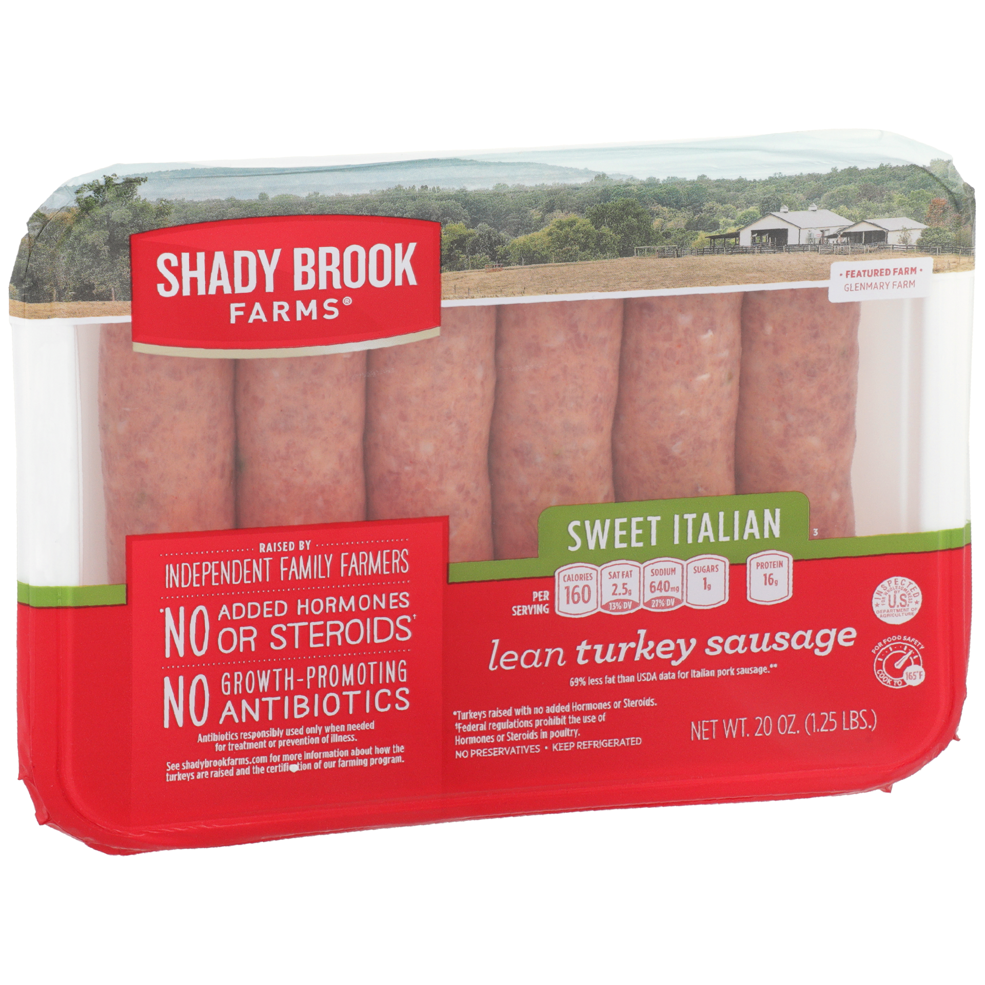 slide 4 of 9, Shady Brook Farms Lean Turkey Sausage Sweet Italian, 20 oz