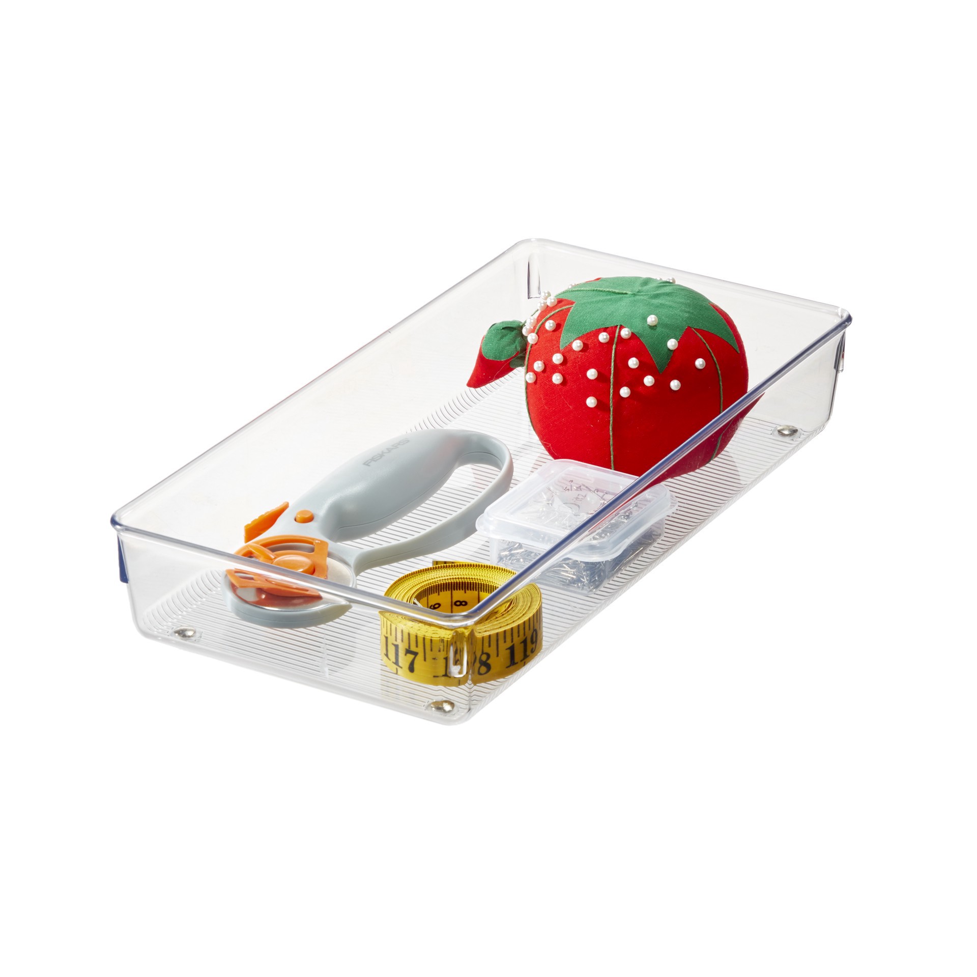 slide 3 of 4, Idesign Plastic Drawer Organizer, 6 in x 12 in x 2 in