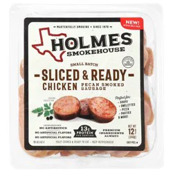 Holmes Smokehouse Small Batch Sliced & Ready Pecan Smoked Chicken Sausage 12 oz