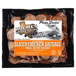 Holmes Smokehouse Small Batch Sliced & Ready Pecan Smoked Chicken Sausage 12 oz