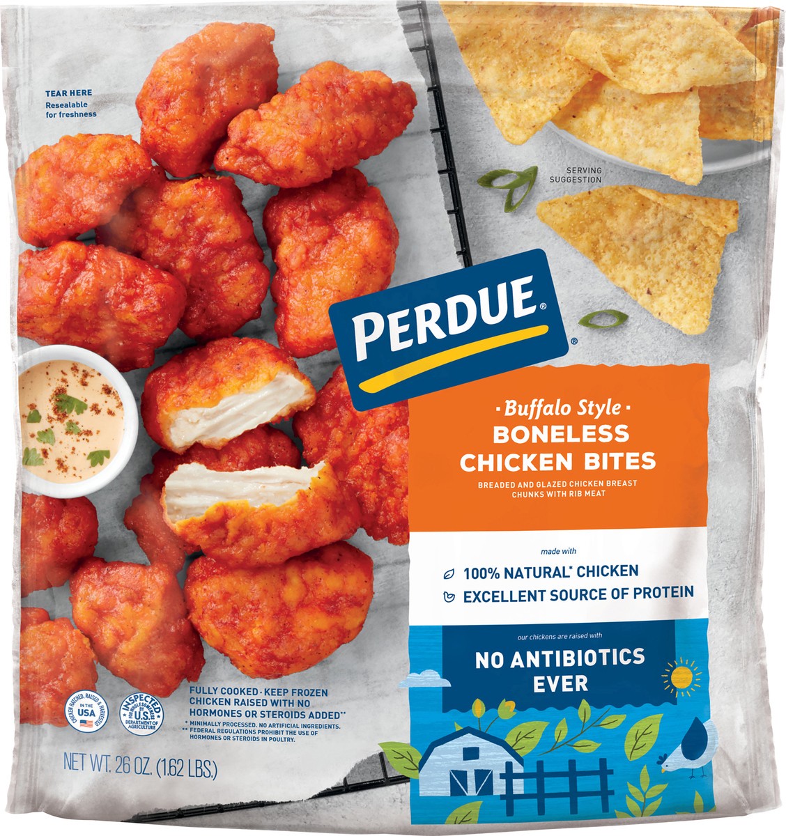 slide 1 of 8, PERDUE Buffalo Style Boneless Chicken Bites, 26 oz.,