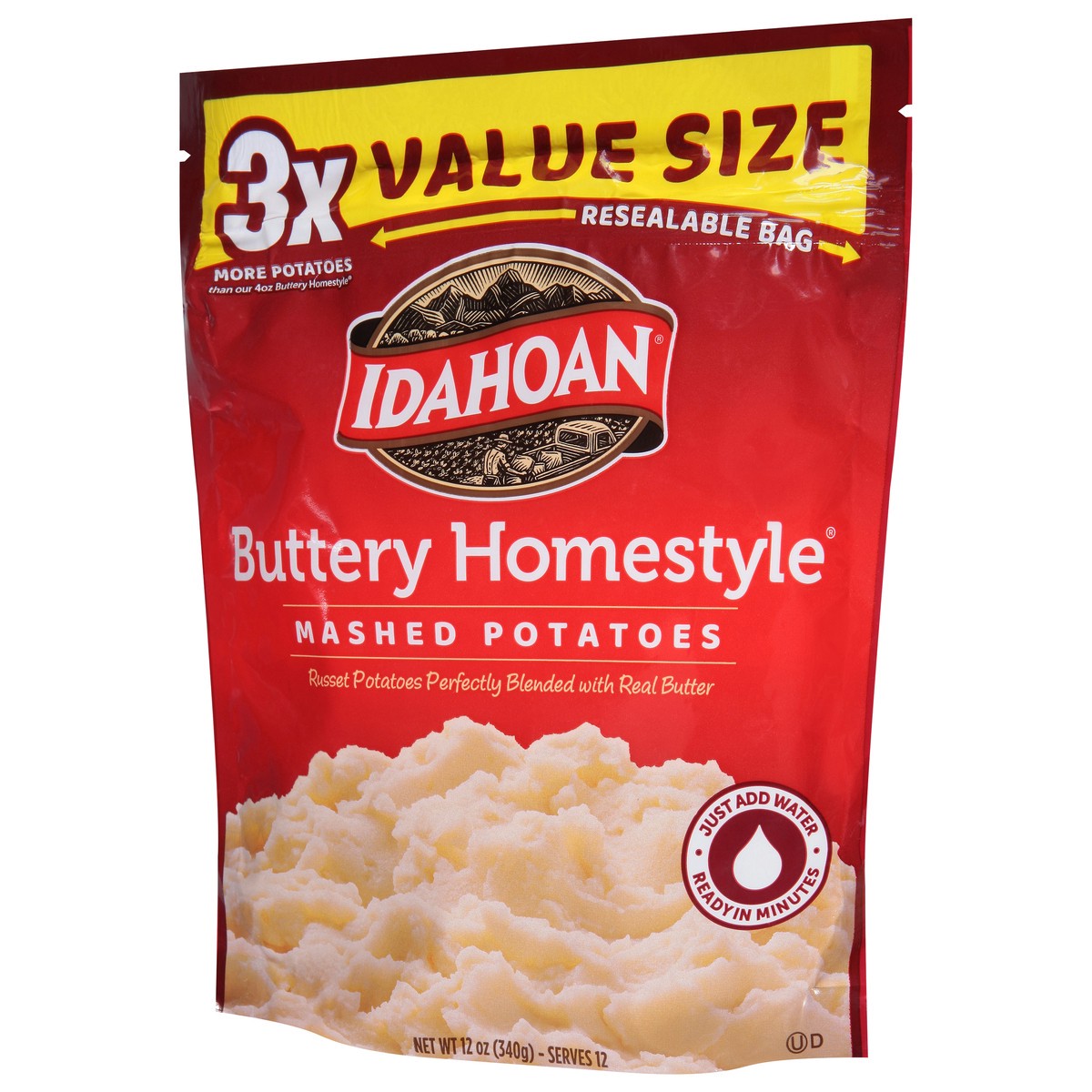 slide 13 of 13, Idahoan Mashed Potatoes, Buttery Homestyle, Value Size, 12 oz