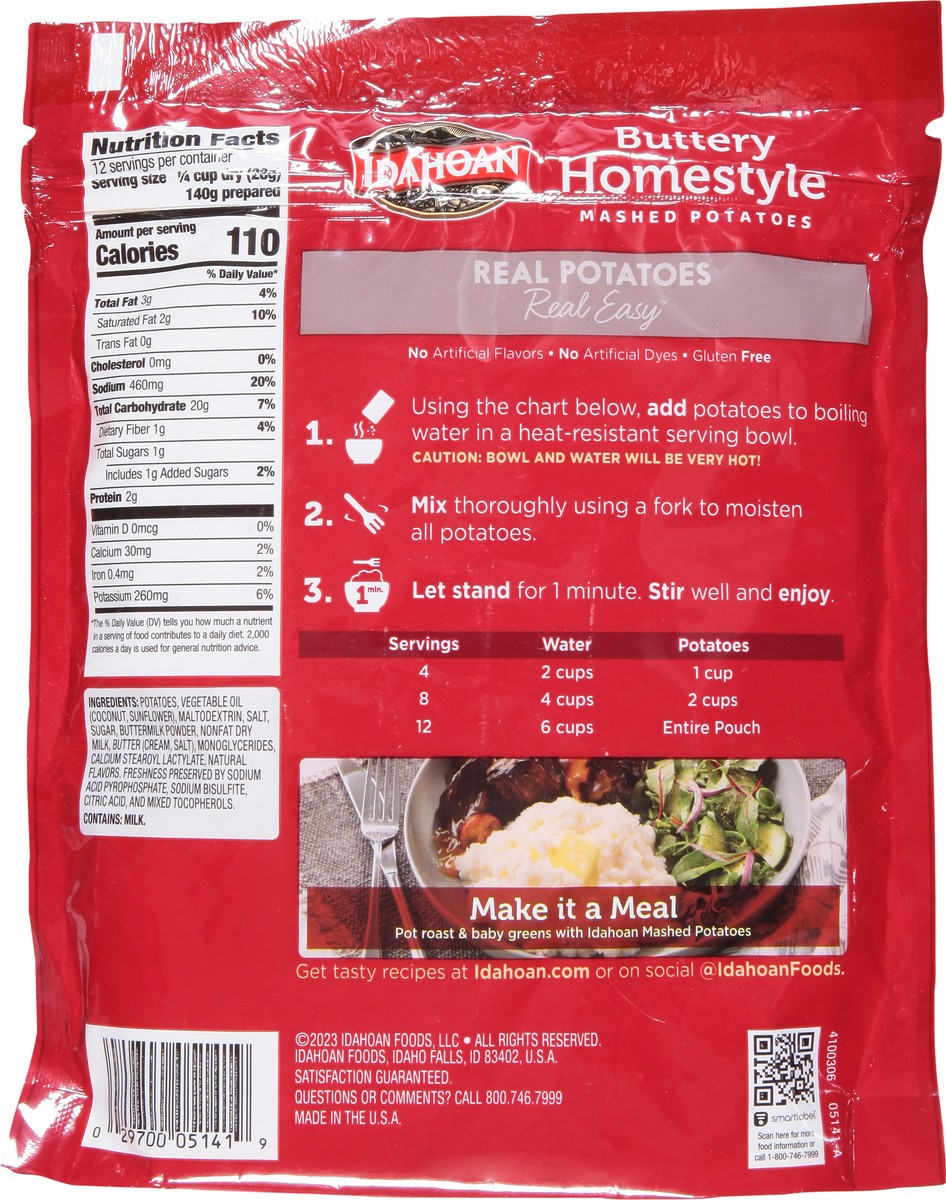 slide 4 of 13, Idahoan Mashed Potatoes, Buttery Homestyle, Value Size, 12 oz