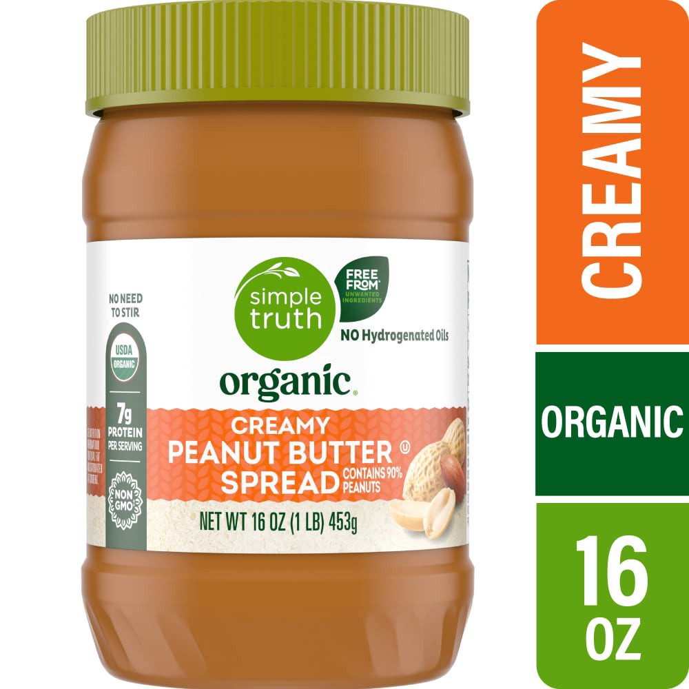 slide 1 of 6, Simple Truth Organic No Stir Creamy Peanut Butter, 16 oz