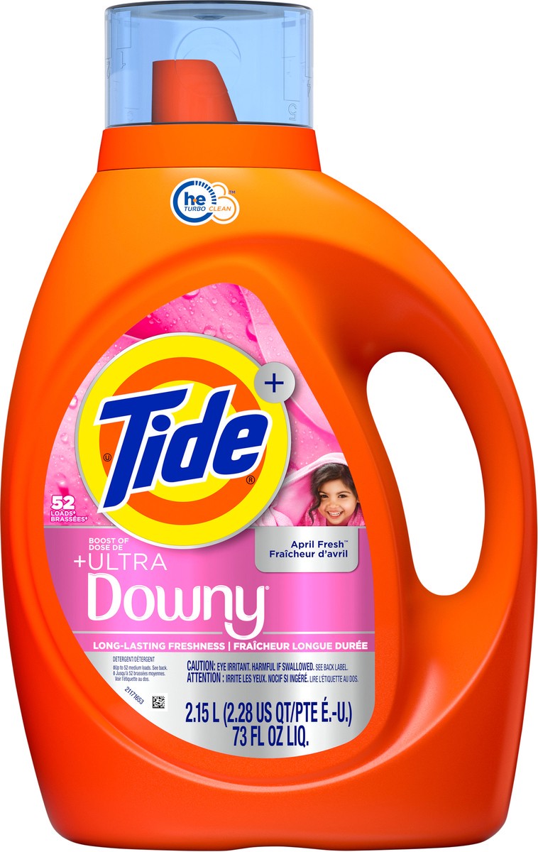 slide 2 of 7, Tide Plus Boost of Ultra Downy Liquid Laundry Detergent, April Fresh Scent, 84 fl oz