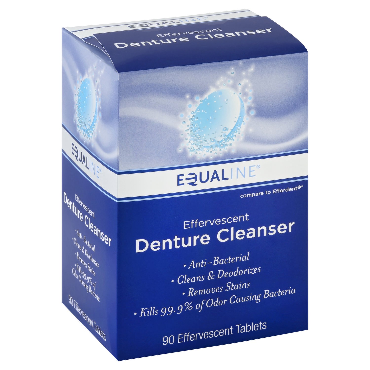 slide 1 of 1, Equaline Denture Cleanr Effscnt Tab 90, 90 ct