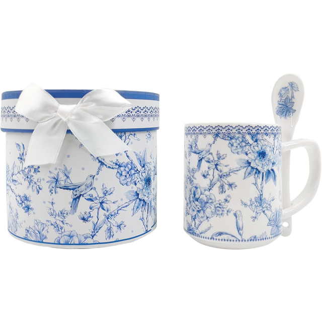 slide 1 of 1, 9 Oz Mug W Spoon Butterflies, 1 ct