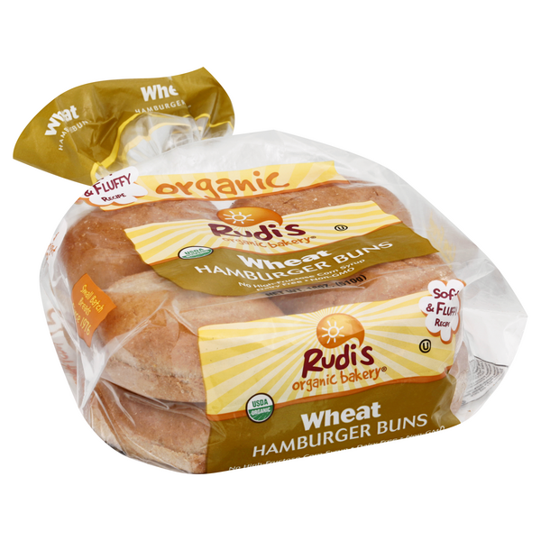 slide 1 of 1, Rudi's Organic Wheat Hamburger Buns, 8 ct