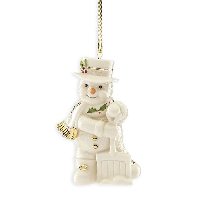 slide 1 of 1, Lenox 2019 Shoveling Snowman Christmas Ornament, 1 ct