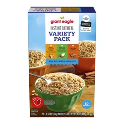 Giant Eagle Instant Oatmeal, Variety Pack, 10 Packets
