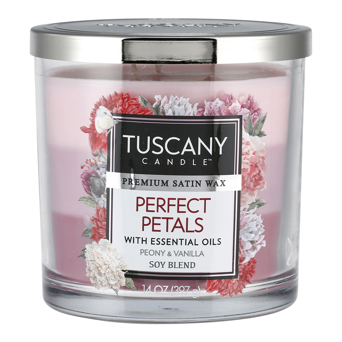 slide 1 of 1, Tuscany Candle, Perfect Petals With Essential Oils Peony & Vanilla Soy Blend, 14 oz