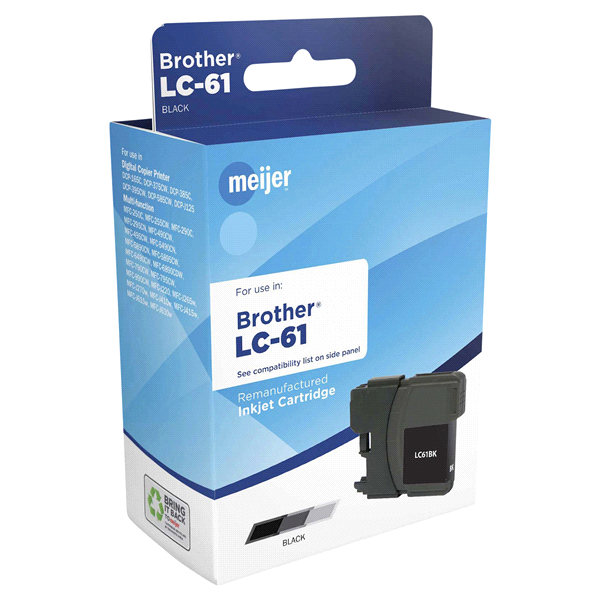 slide 1 of 1, Meijer Brand Brother LC61 Inkjet Cartridge, Black, 1 ct
