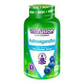 slide 1 of 3, Vitafusion Ashwagandha Gummies, Clinically Shown Adaptogen Sensoril Ashwagandha 125mg per Serving, Help Manage Stress, Chewable Gummy Vitamins, 60 Count, 60 ct