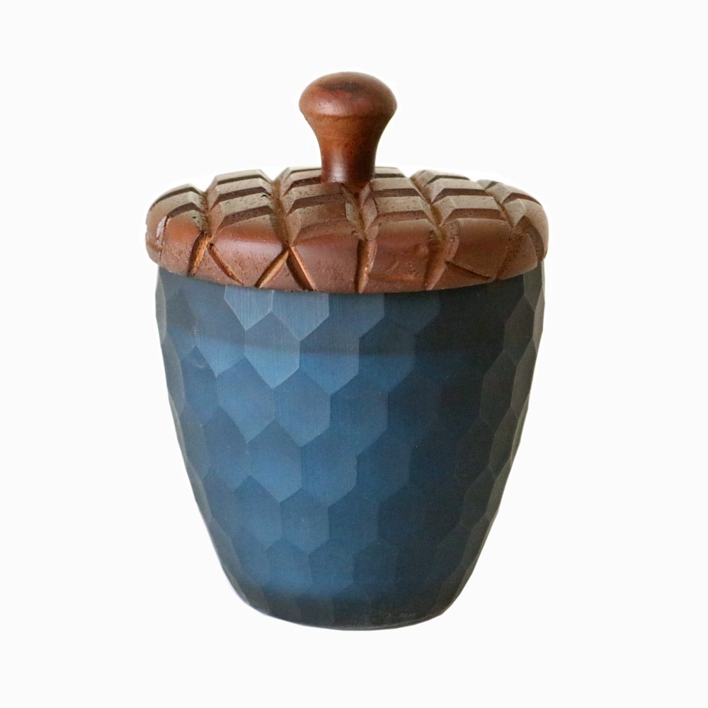 slide 1 of 1, SDS for HD Designs Hammered Acorn Glass Jar Candle - Blue, 7 oz