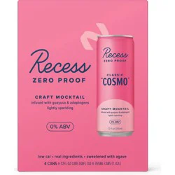 Recess Zero Proof Classic Cosmo Craft Mocktail 4 pk Cans