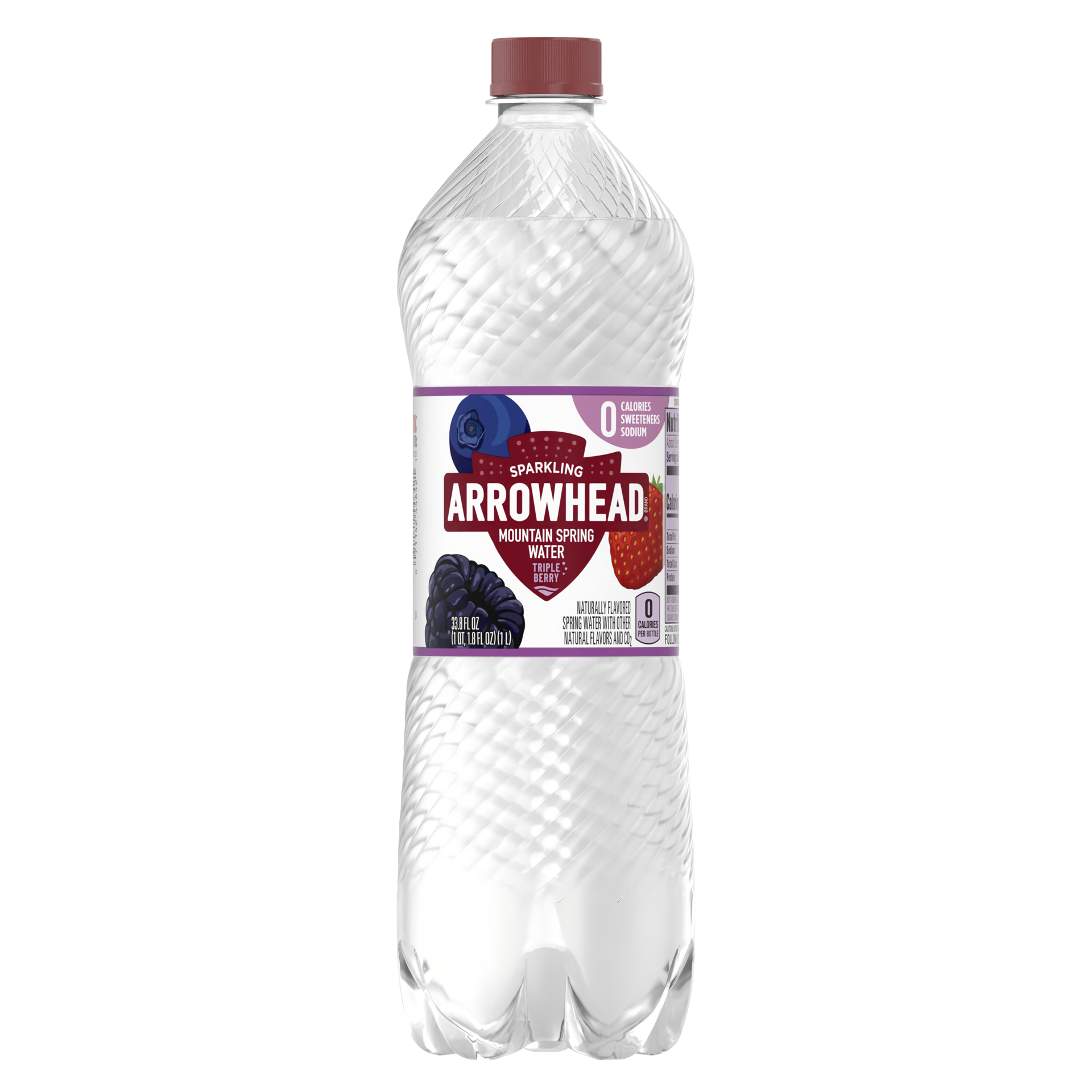 slide 1 of 4, Arrowhead Sparkling Water, Triple Berry- 33.8 oz, 33.8 oz