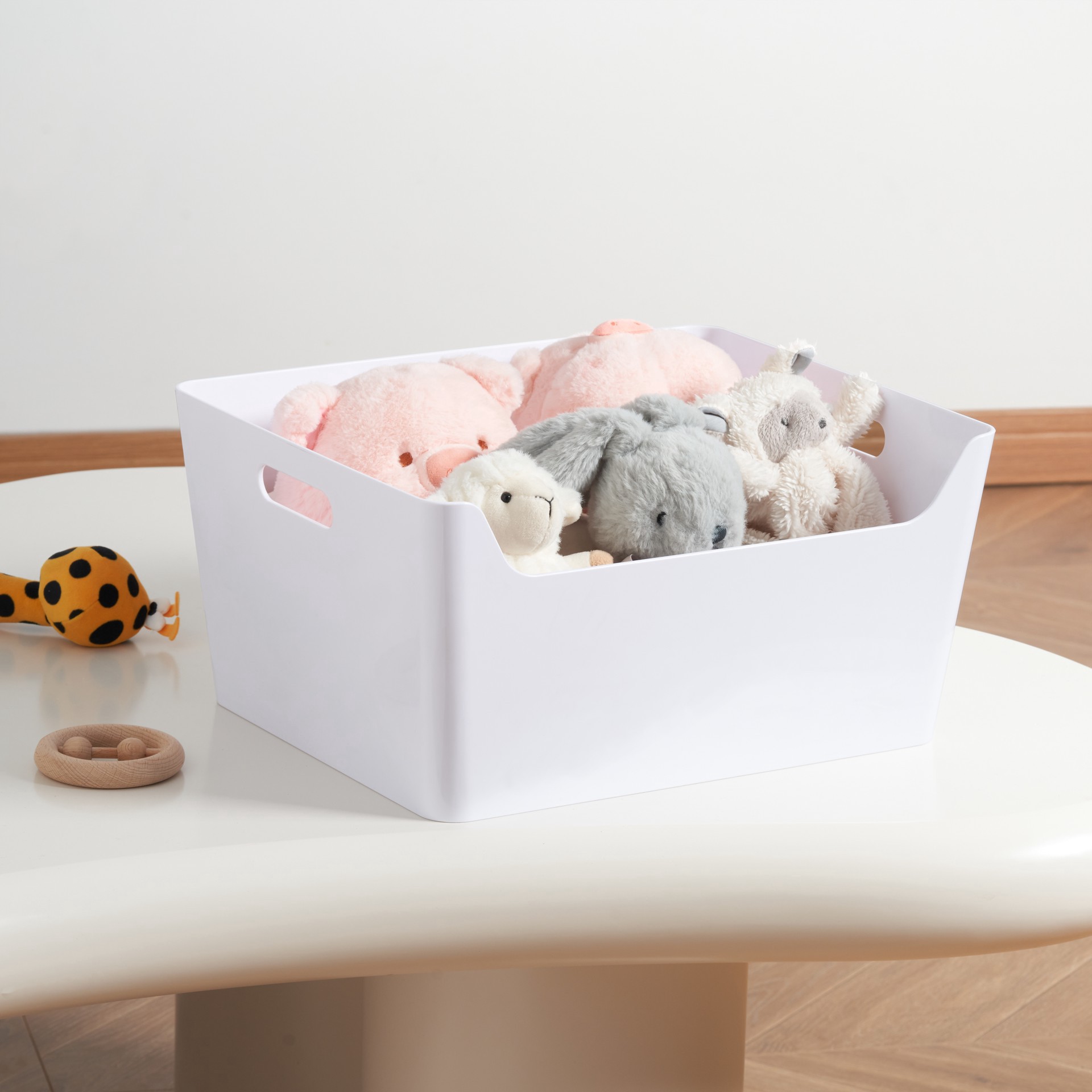 slide 3 of 5, Extra Large White Open Storage Bin By Simply Tidy, 14 in x 12 in x 7 in