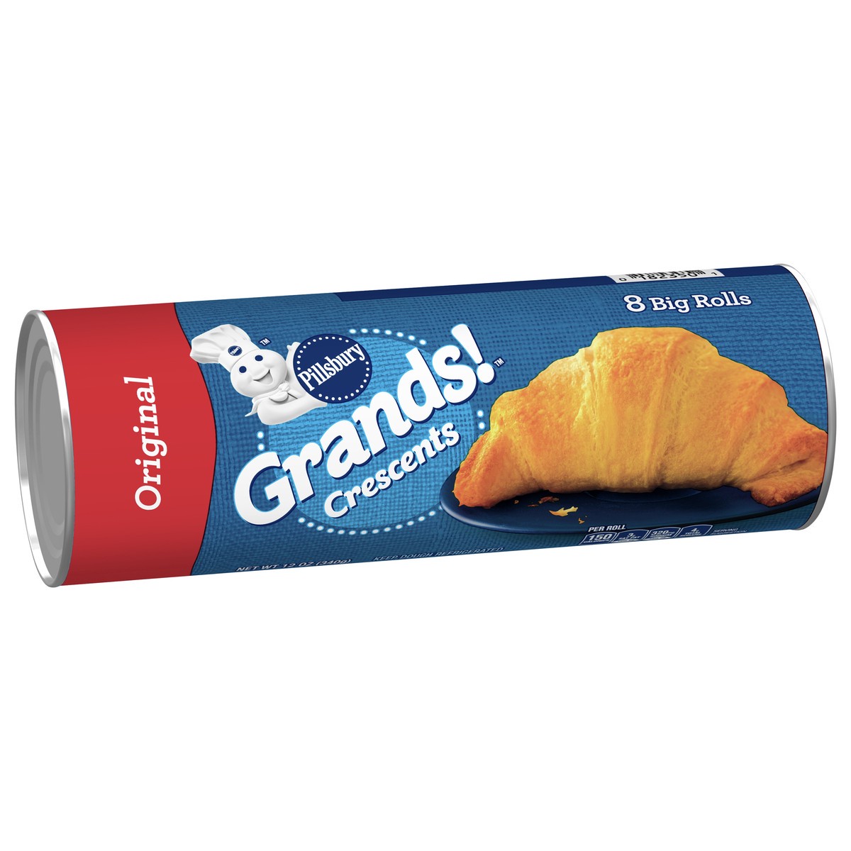 slide 2 of 9, Grands! Crescent Rolls, Original Refrigerated Canned Pastry Dough, 8 Rolls, 12 oz, 8 ct