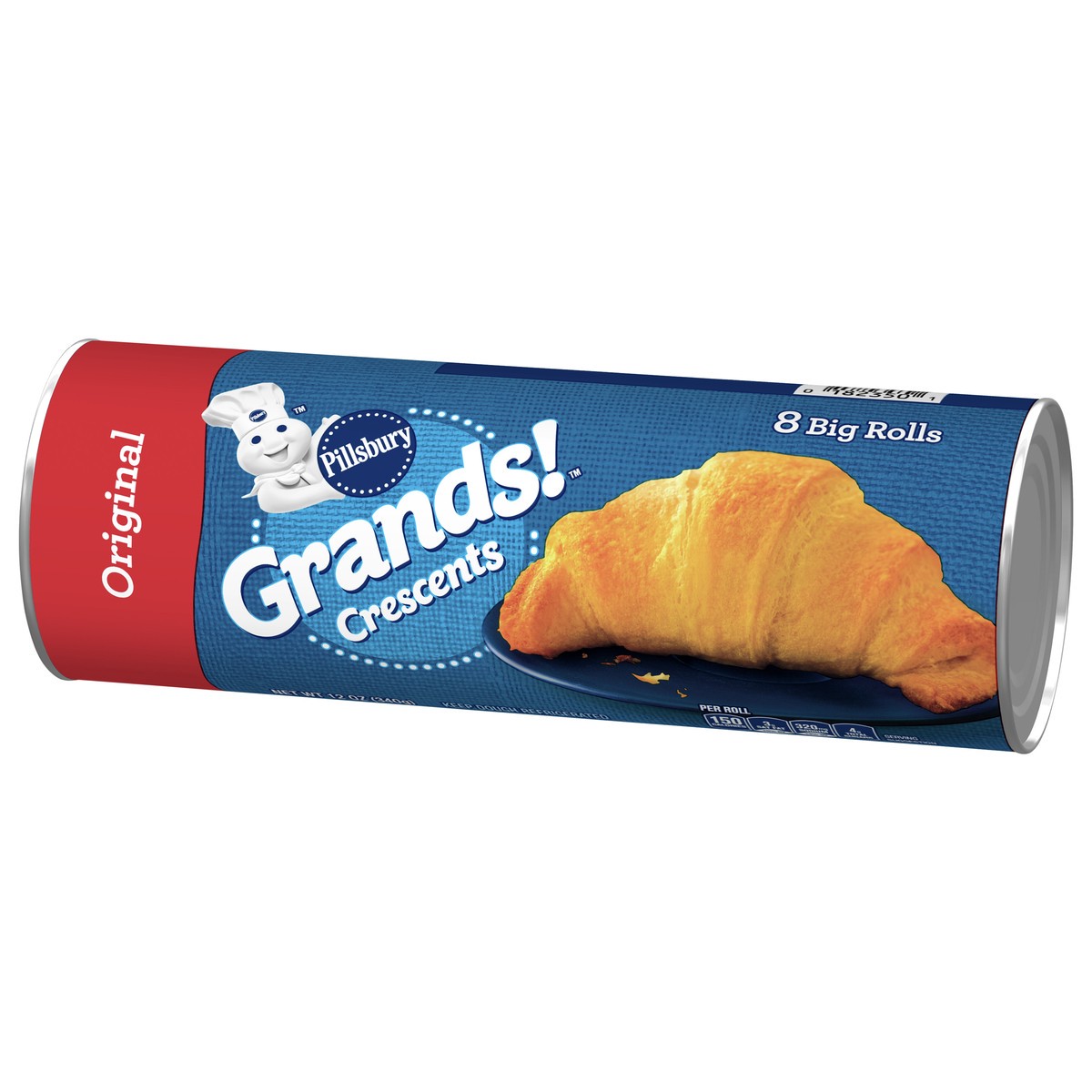 slide 9 of 9, Grands! Crescent Rolls, Original Refrigerated Canned Pastry Dough, 8 Rolls, 12 oz, 8 ct