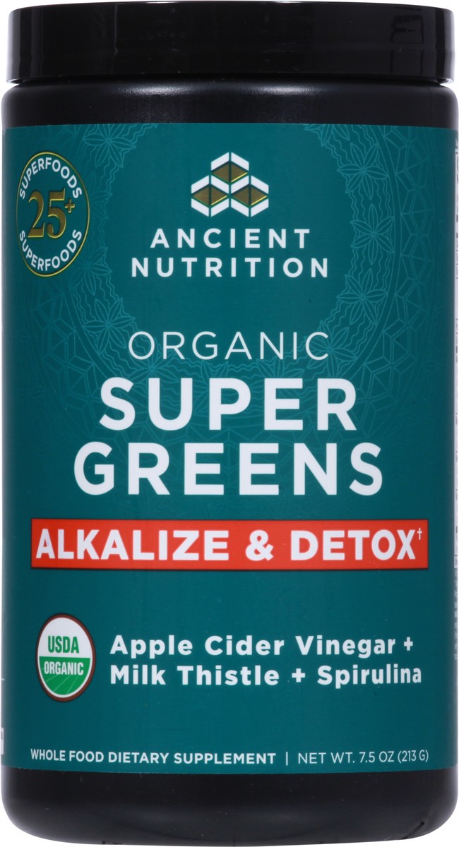 slide 8 of 10, Ancient Nutrition Organic Supergreens Alkalize & Detox, 7.5 oz