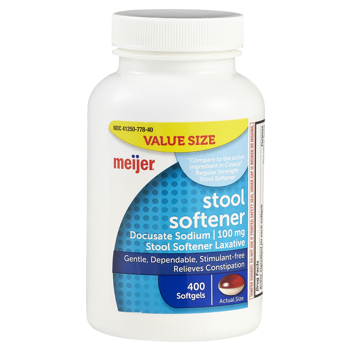 slide 1 of 29, Meijer Stool Softener Docusate Sodium 2 Tone Softgel, 100mg, 400 ct