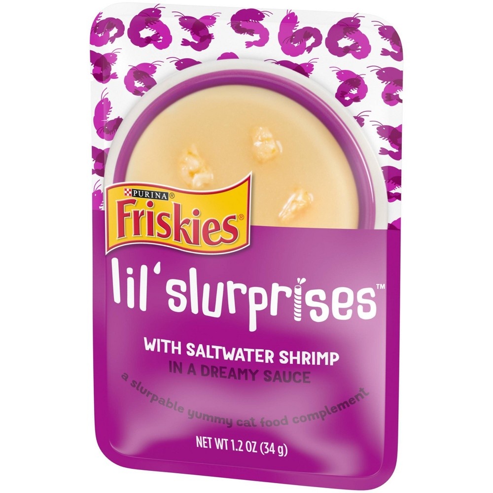 slide 6 of 7, Friskies Lil' Slurprises Saltwater Shrimp Cat Food in a Dreamy Sauce, 1.2 oz