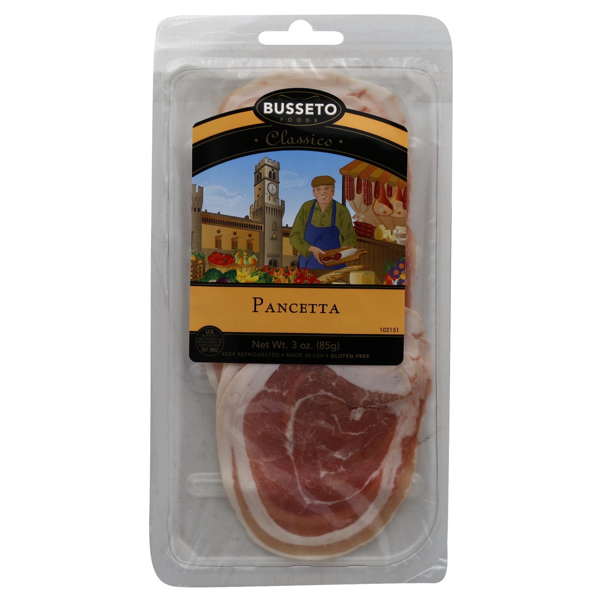 slide 3 of 3, Busseto Foods Pancetta Sliced, 3 oz