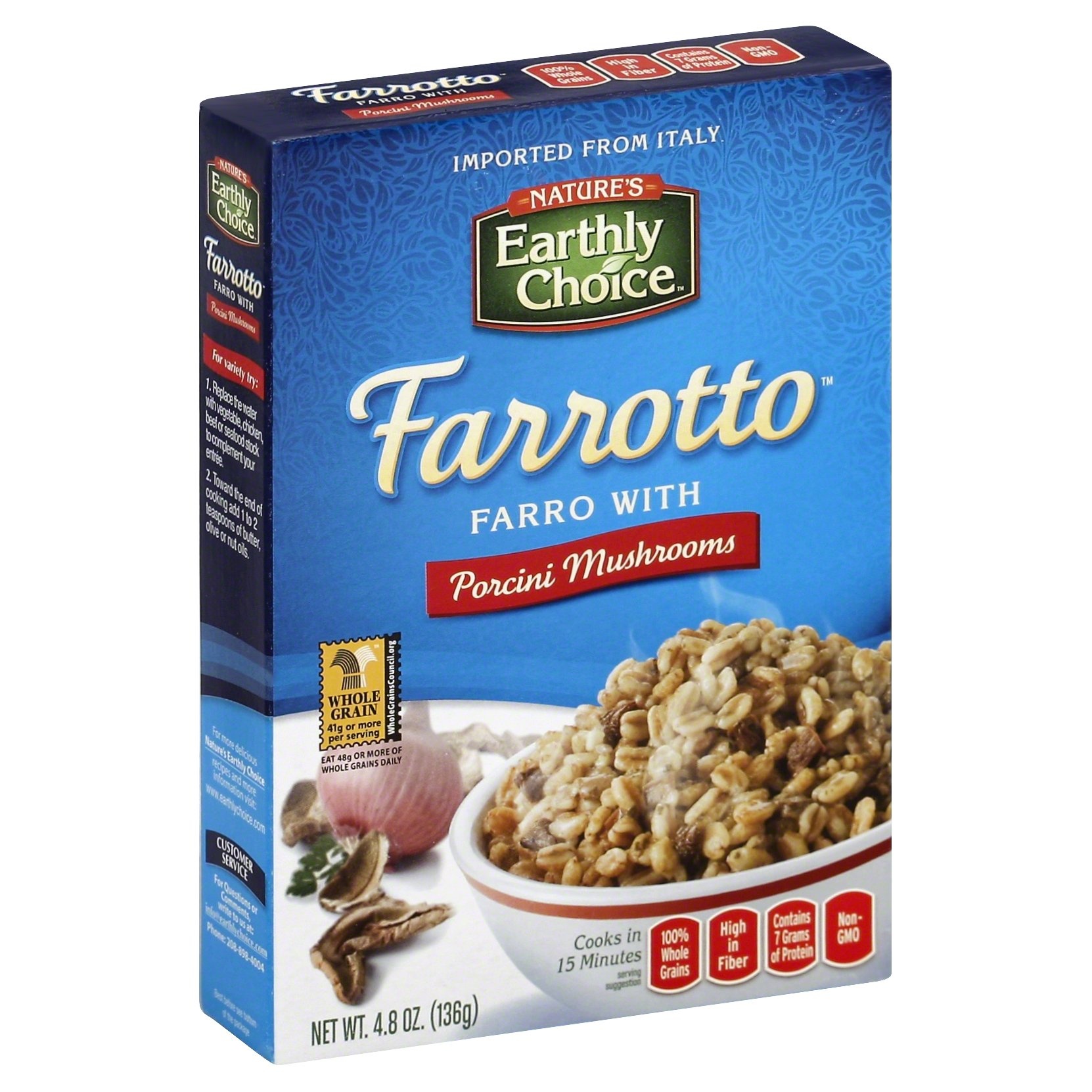 slide 1 of 4, Nature's Earthly Choice Farro, with Porcini Mushrooms, 4.8 oz