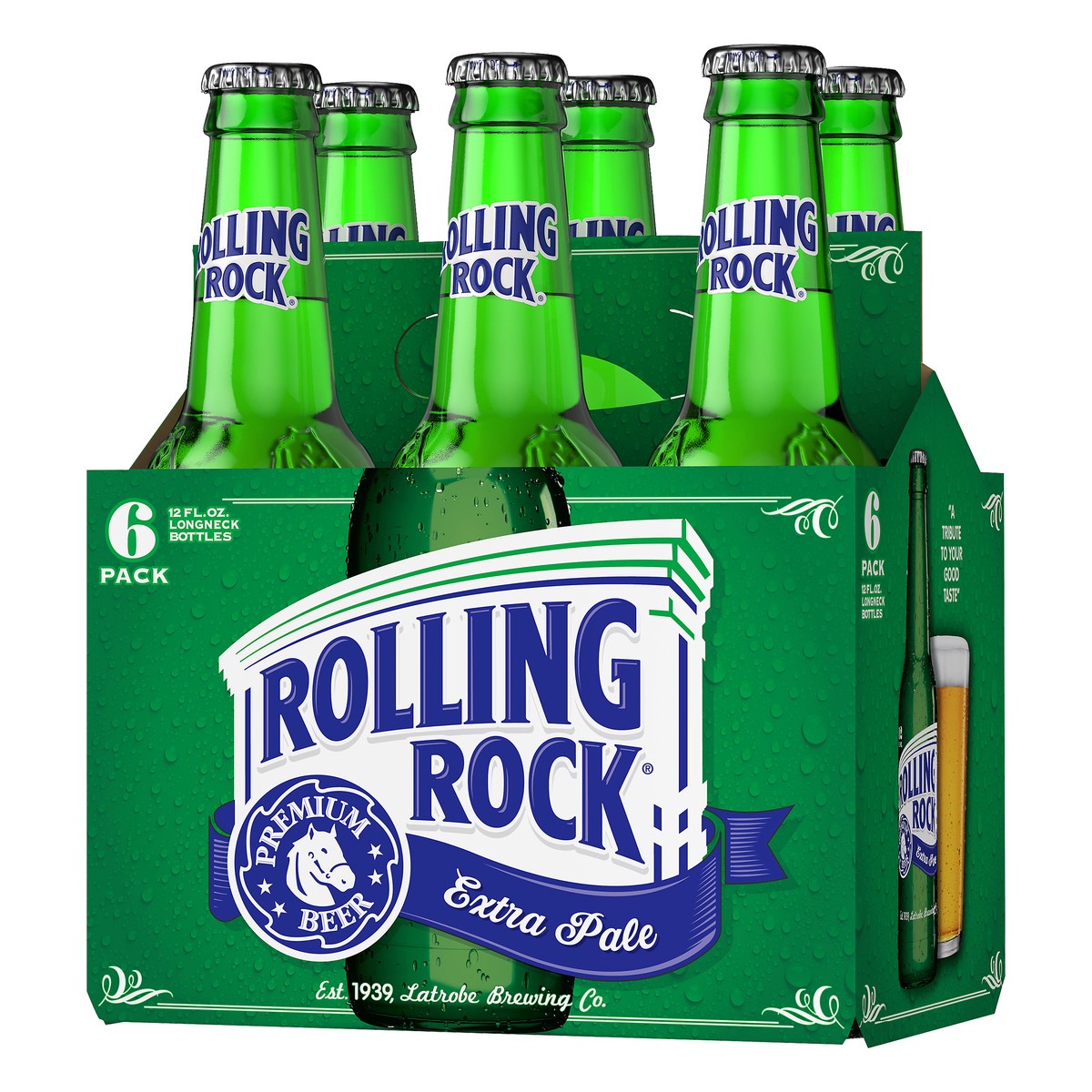 slide 5 of 8, Rolling Rock Extra Pale Beer, 6 Pack 12 fl. oz. Bottles, 4.4% ABV, 6 ct; 12 oz