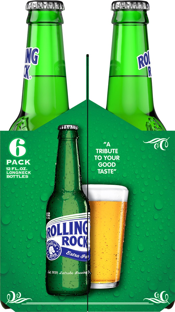 slide 3 of 8, Rolling Rock Extra Pale Beer, 6 Pack 12 fl. oz. Bottles, 4.4% ABV, 6 ct; 12 oz