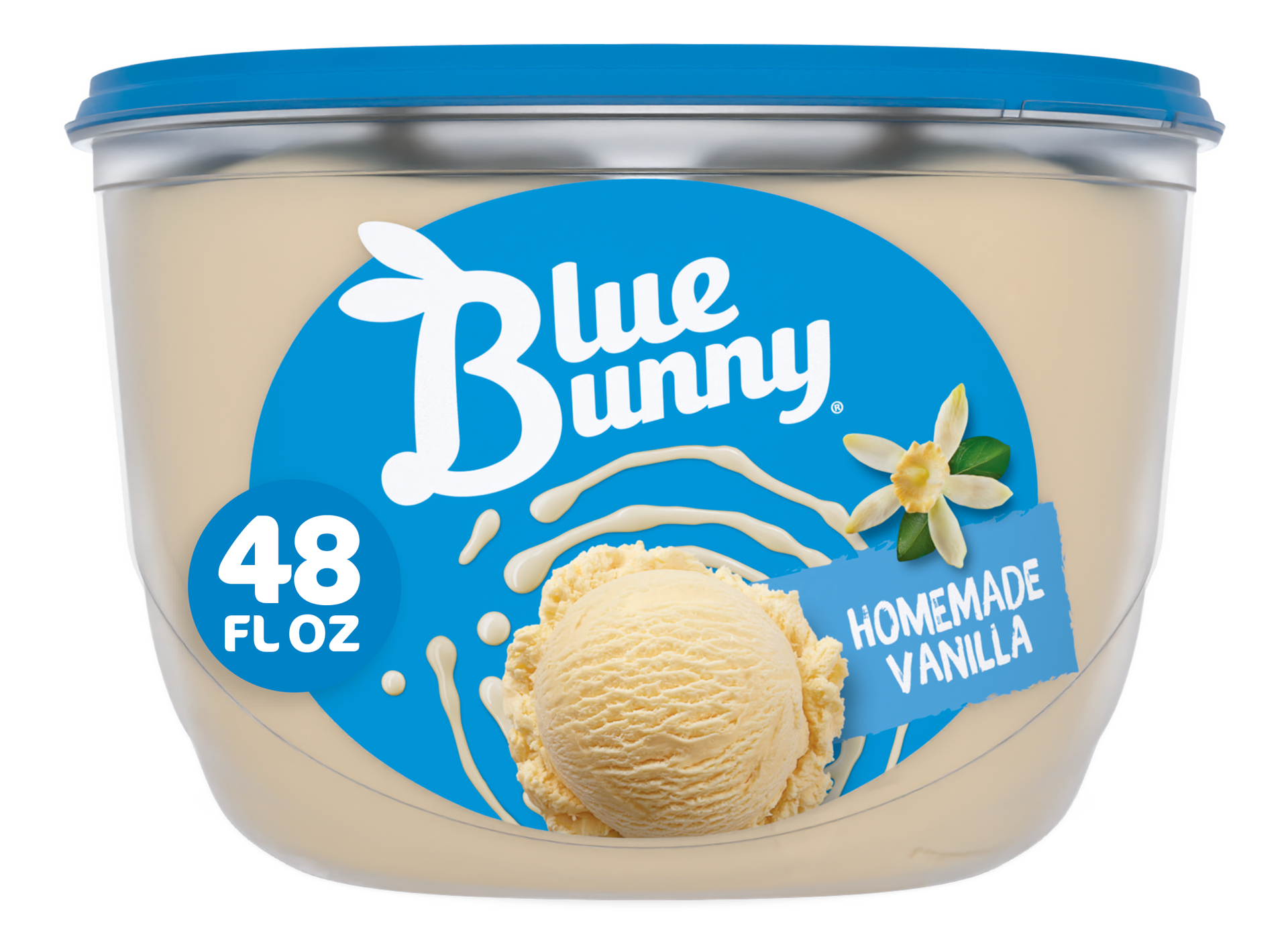 slide 1 of 2, Blue Bunny Premium Homemade Vanilla Frozen Dessert, 48 fl oz, 48 fl oz