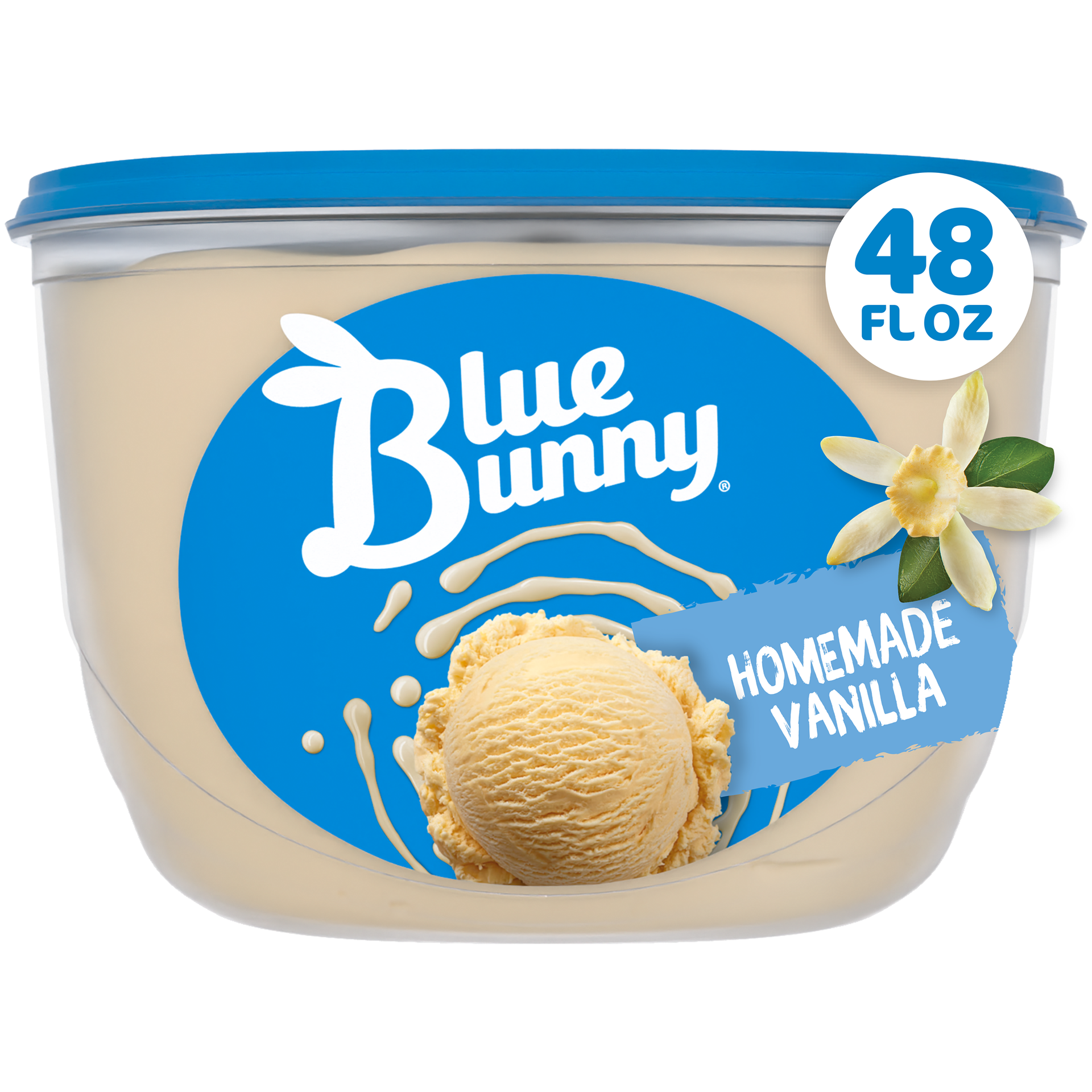 slide 1 of 2, Blue Bunny Premium Homemade Vanilla Frozen Dessert, 48 fl oz, 48 fl oz