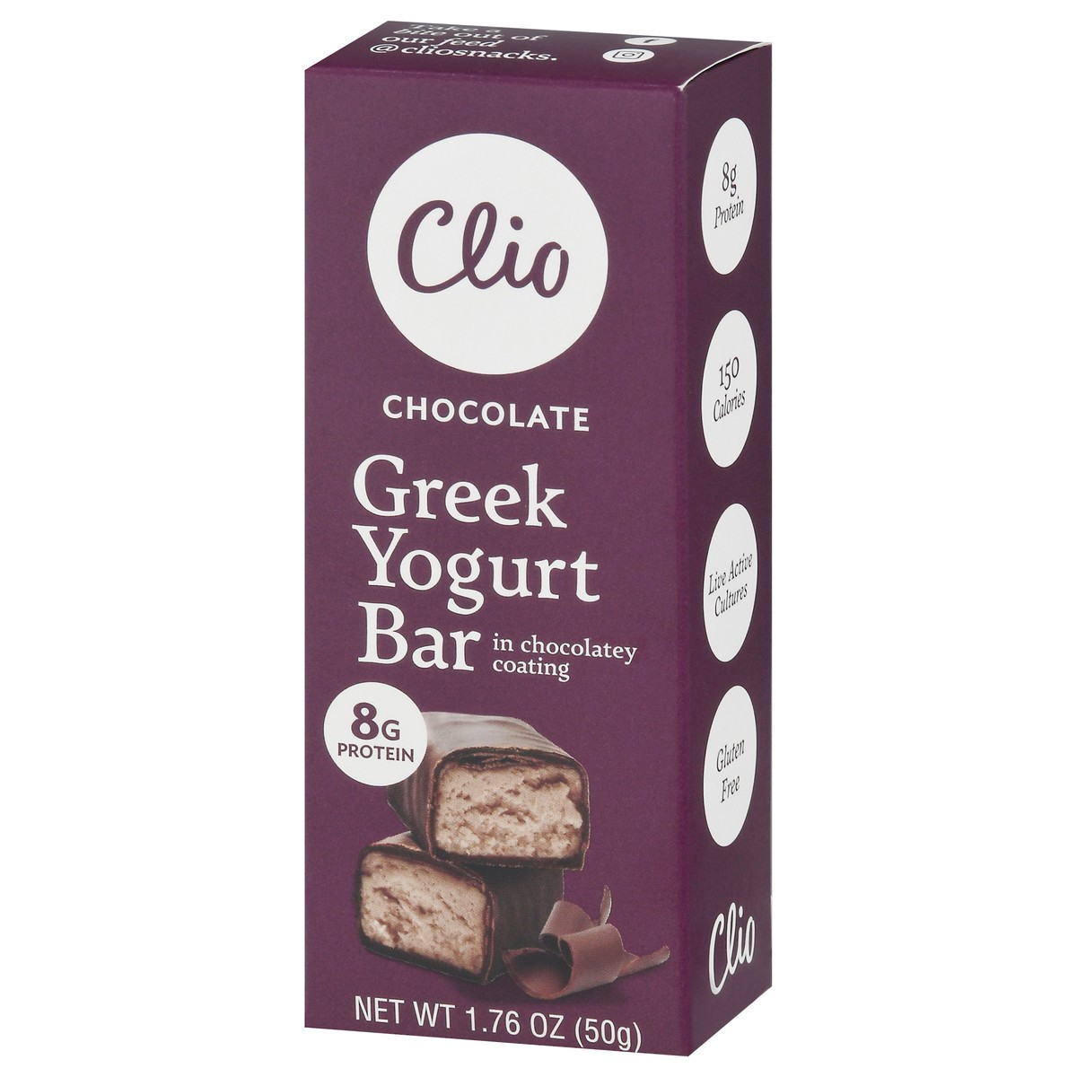 slide 8 of 9, Clio Chocolate Greek Yogurt Bar, 1.76 oz