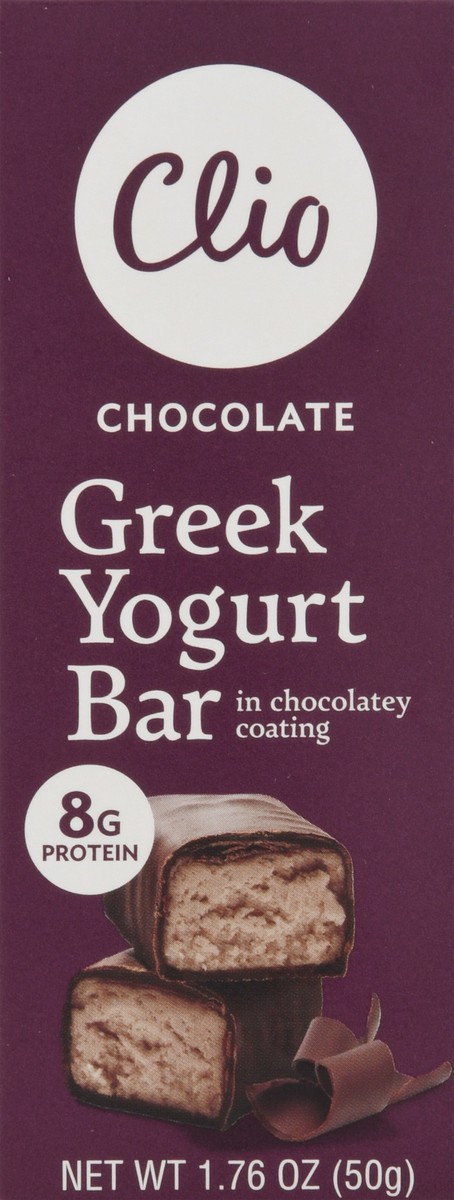 slide 9 of 9, Clio Chocolate Greek Yogurt Bar, 1.76 oz