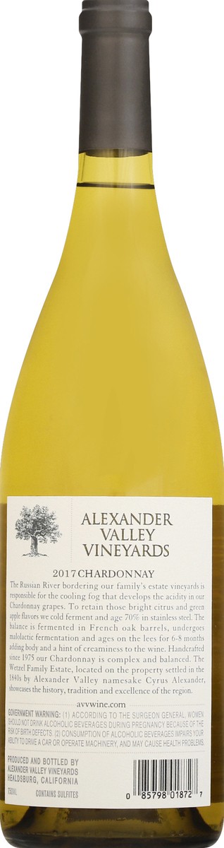 slide 5 of 8, Alexander Valley Vineyards Chardonnay 750 ml, 750 ml