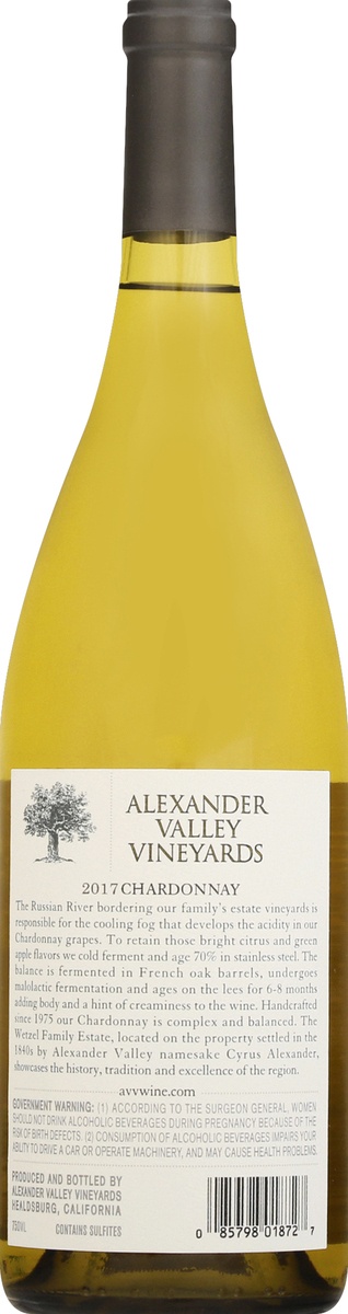 slide 6 of 7, Alexander Valley Chardonnay, 750 ml