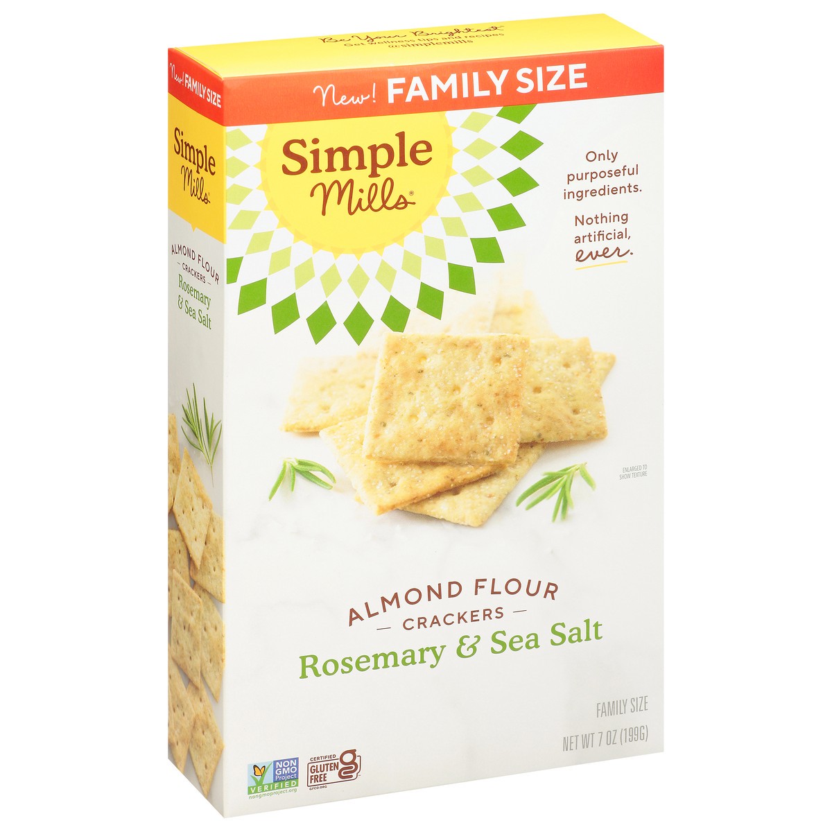 slide 9 of 14, Simple Mills Almond Flour Rosemary & Sea Salt Crackers Family Size 7 oz, 1 ct