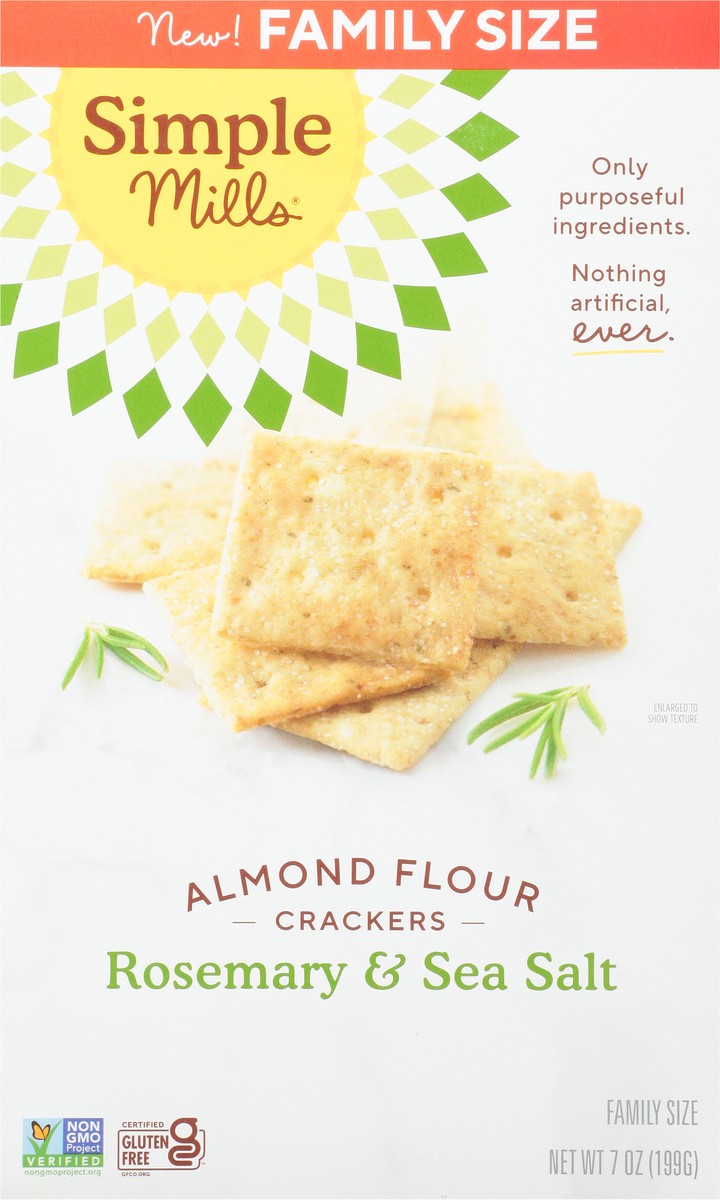 slide 4 of 14, Simple Mills Almond Flour Rosemary & Sea Salt Crackers Family Size 7 oz, 1 ct
